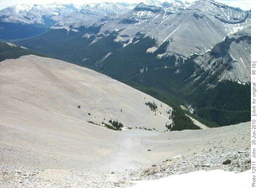 The Scree Bowl behind Ram Mountain