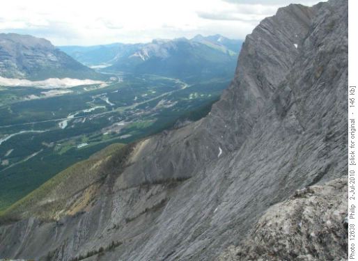 View down busy Bow Valley