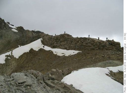 on a causeway along the ridge