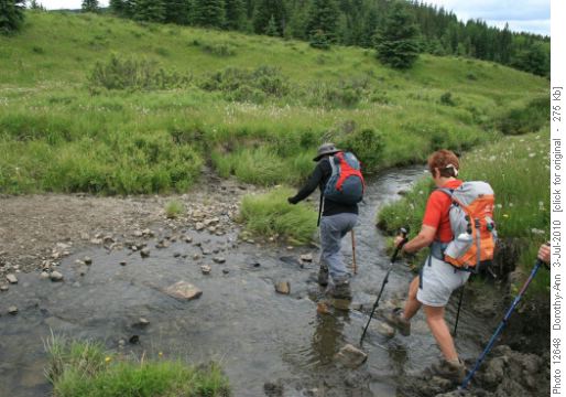 Crossing Death Valley creek on new connector trail