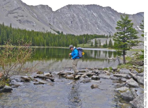 Crossing ford at Picklejar Lake