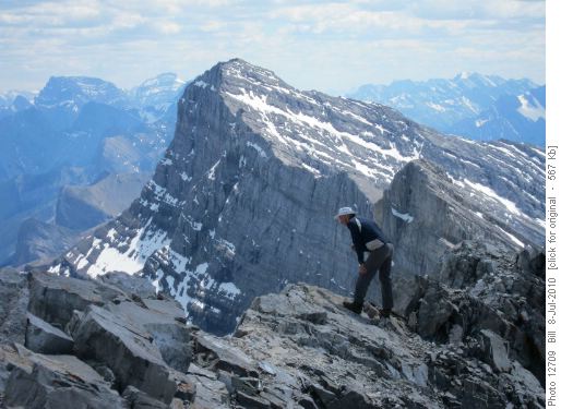 Arnold examining the steep side