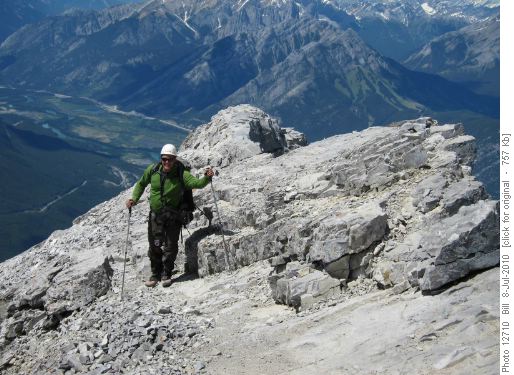 Adrian on the last steps to the summit