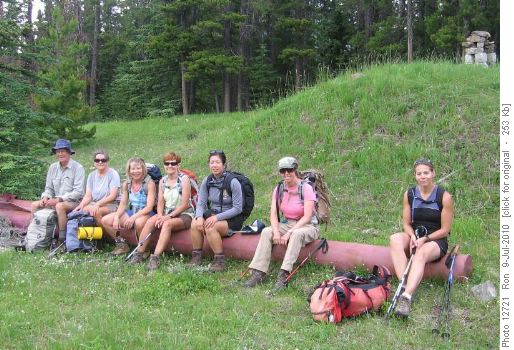 Here we sit like bumps on a ski tower. Philip, Nancy, Barbara, Kathy, Sharon, Aldis & Lorri