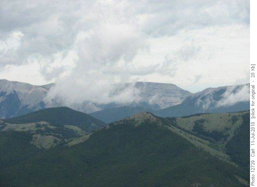 Clouds hanging on the foothills