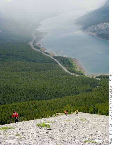 Above the treeline on the ridge to Rimwall Summit