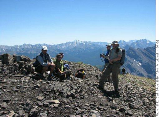 Brief stop on Mount Allan's summit
