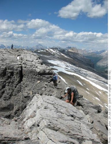 Scrambling along the west ridge of Television peak