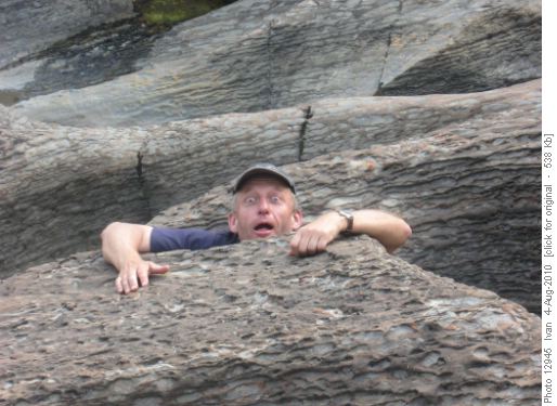 Carl in Toboggan Creek pothole Carl in Toboggan Creek pothole