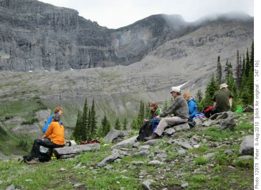 Galatea Lakes - Lunch at Upper Lake. Jeanette, Bert, Janet, Rick, Kim and Francisco