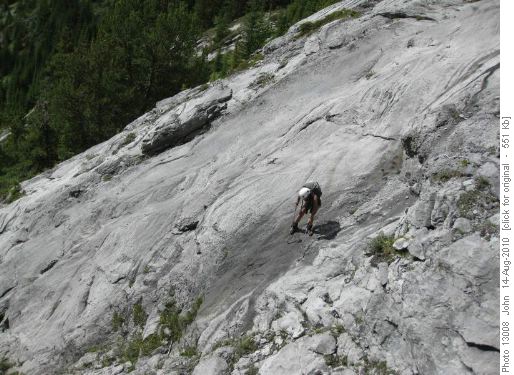 Practising friction moves on slab
