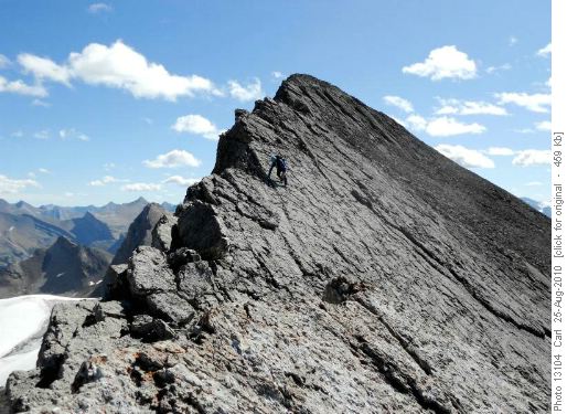 David descending Devon Mountain.
