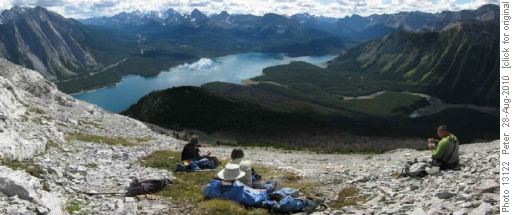 Spray lakes Panorama from Mt Nestor descent ridge