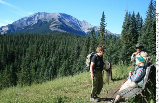 The bench on Interpretive trail just before we start the off-trail