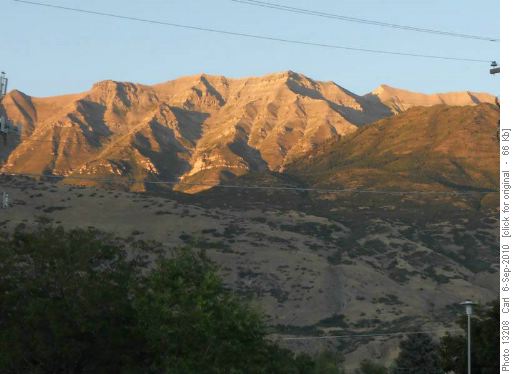 Mt Timpanogos (11,749', Wasatch Range, Utah) from our restaurant