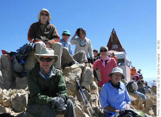 Jim, Christine, Dee, Yoko, Damian and Janice on Mt Timpanogos