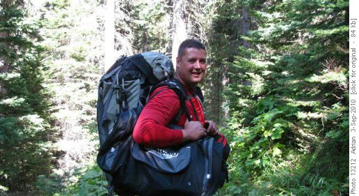 {1243 ad co} with load for a 1 night backpack