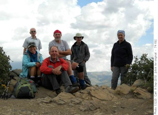 John, Ivan, Damian, Janice, Yoko and Carl on summit of Grandeur Peak