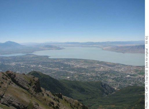 Provo and Utah Lake from Mt. Timpanogos