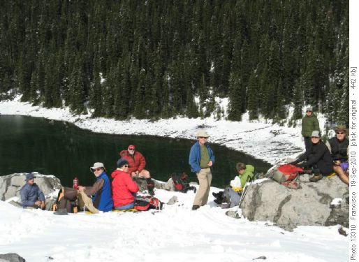 lunch on knoll overlooking Tombstone lakes