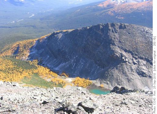 View down on part of Temple Lake