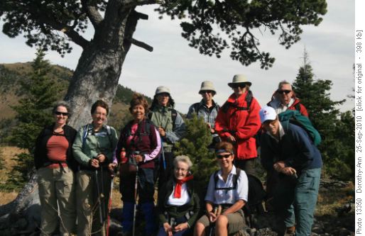 Posed in front of the famous Boundary Pine