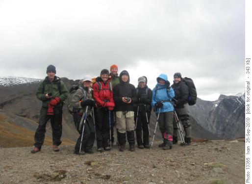 North Buller Pass/ Damian, Christine, Karen, James, Sharon, Yoko, Janice, Alicja/.