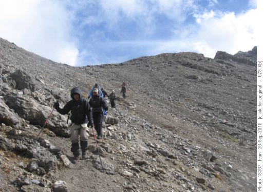 Going down from North Buller Pass