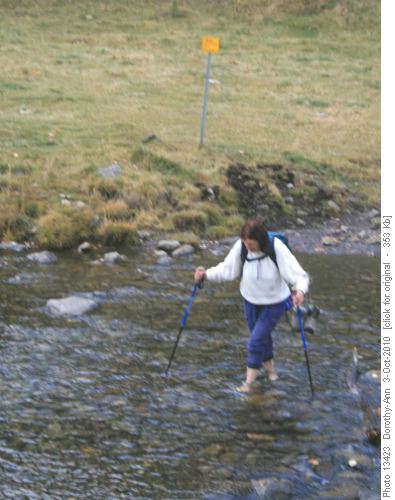 Crossing Dyson Creek - a bit high for this time of year