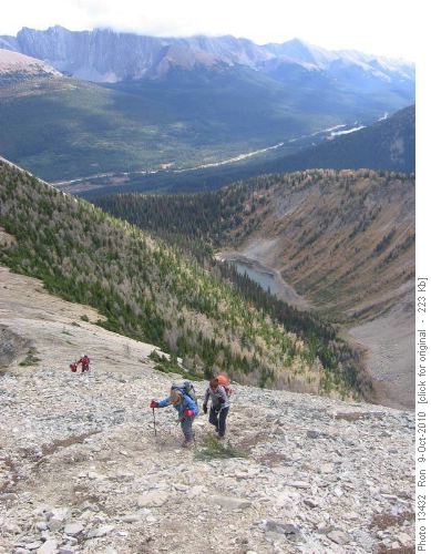 Overlooking Tryst Lake: Barb & Kathy