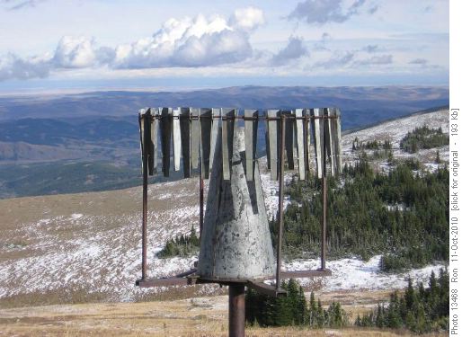 Nipher shielded snow gauge on Hailstone Butte access road