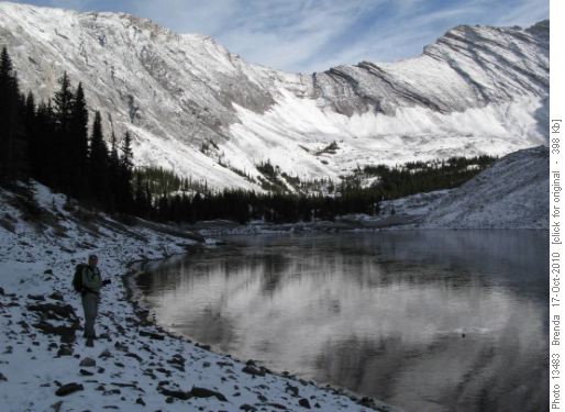 {777 dav har} throwing rocks on the ice of Lake 3