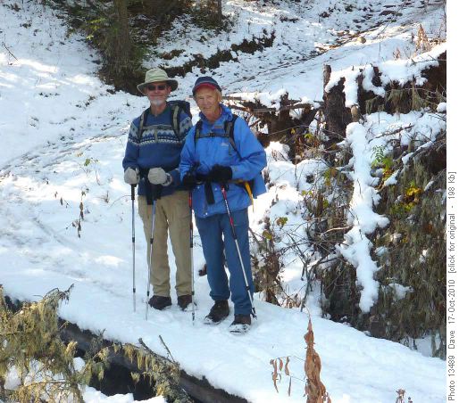 {229 Dave Reid} and {254 Ken Watson} on snowy trail