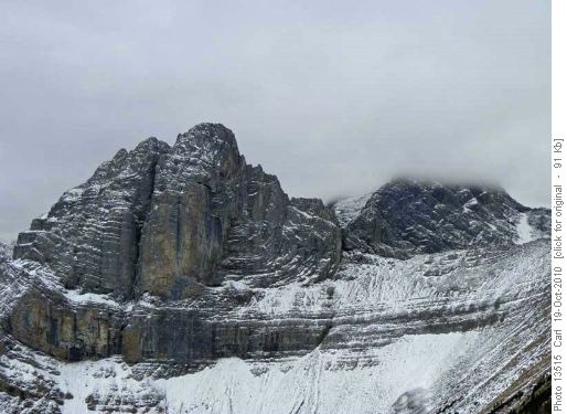 The Fist in the clear, Mt Smuts in cloud
