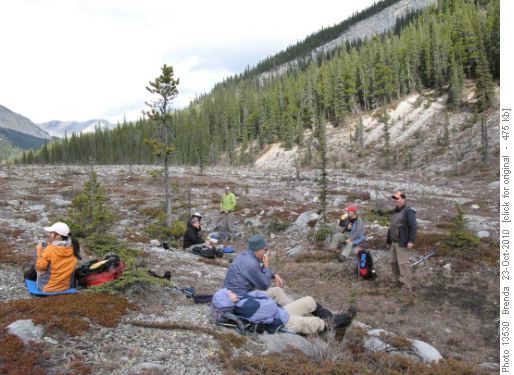 Lunch along the creekbed