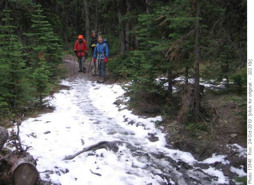 Icy patch on Powderface Ridge trail