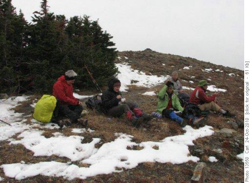 Lunch on the summit of Jumping Pound Mountain