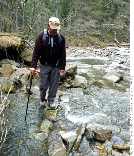 Wallace testing bridge on Muskeg Creek