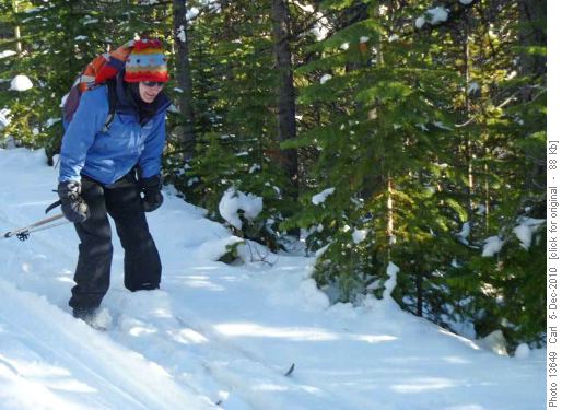 Hannah on Skogan Pass trail (note the fantastic toque)