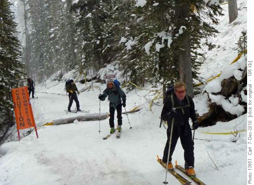 Manmade obstacles on the skiout