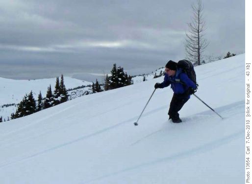 Clifton on AT skis
