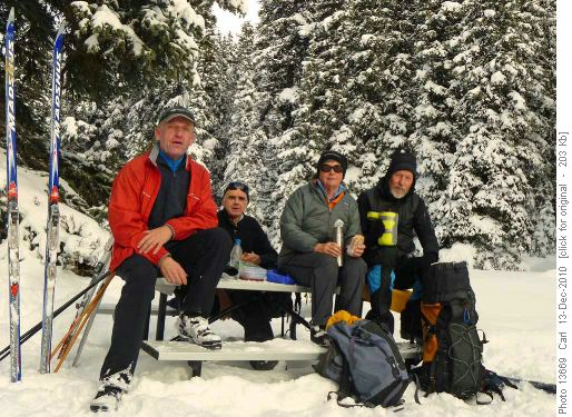 Carl, Terry, Nancy and Arnold at Tyrwhitt picnic table
