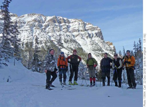 Carl, Sim, Bob, Yolande, Terry, Stuart and Philip at Lake Annette