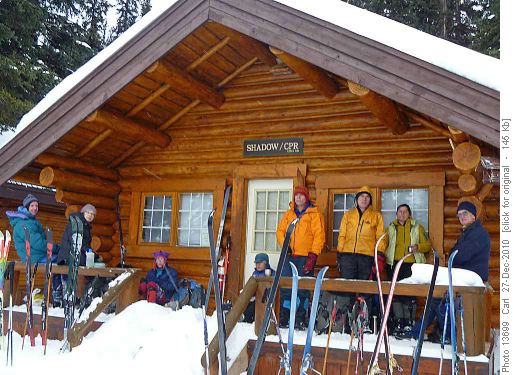 David, Shirley, Christine, Sim, John, Damian, Alicja and John at Shadow Lake cabin