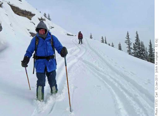 Descent off Sulphur Mtn