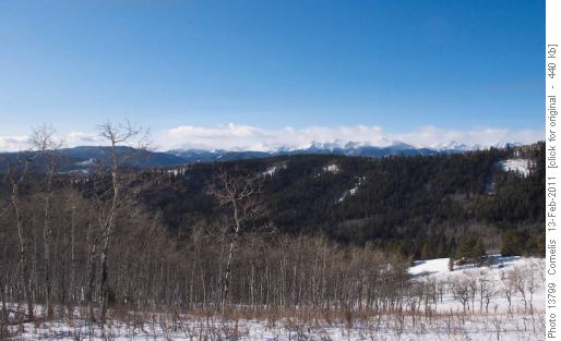 View west onto the Front Ranges from the Ridge West of Carey Ridges (Entrance Ridges, Kananaskis Country)