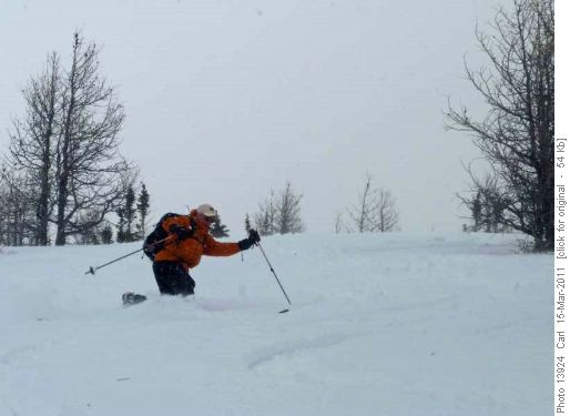 Peter in powder on tele gear