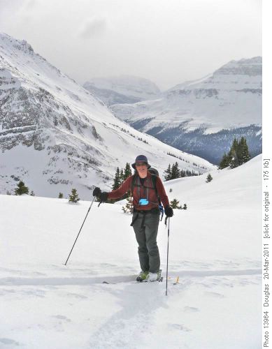 Philip climbing along the ridge for another run