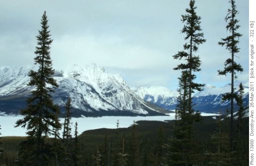 A view down the Spray Lake
