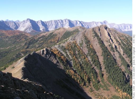 Odlum Ridge from the east summit looking on towards the middle summit. Odlum Ridge from the east summit looking on towards the middle summit.